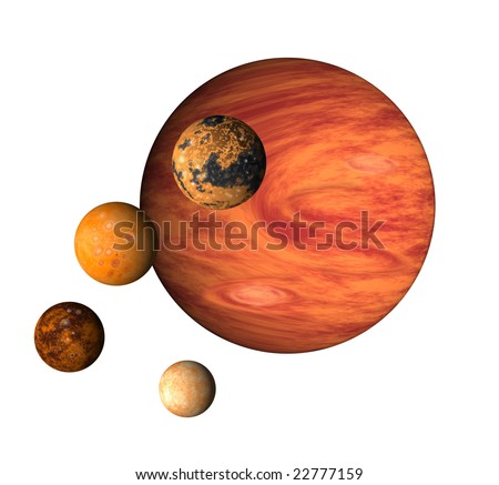 Images Of Jupiter And Its Moons. stock photo : Jupiter and its