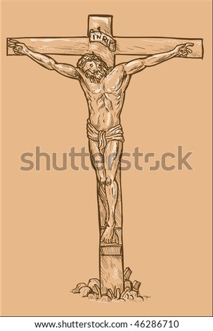 jesus christ on the cross drawings. of Jesus Christ hanging on
