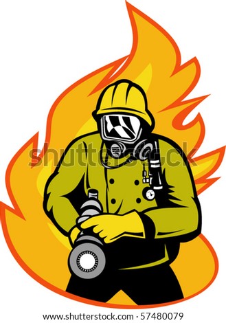 Beat the Picture Above You - Page 3 Stock-vector-vector-illustration-of-a-fireman-or-firefighter-with-fire-hose-and-fire-in-the-background-57480079