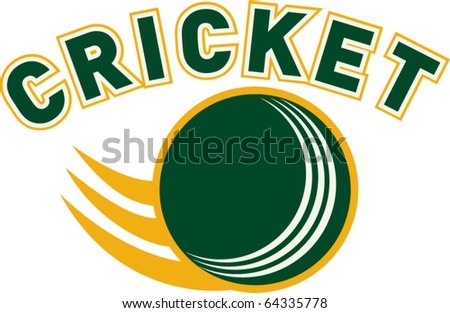 vector illustration of a cricket sports ball flying isolated on white background