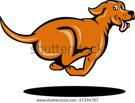 cartoon dog running. a cartoon dog running side