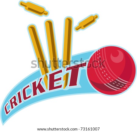 cricket ball illustration. of a cricket ball hitting