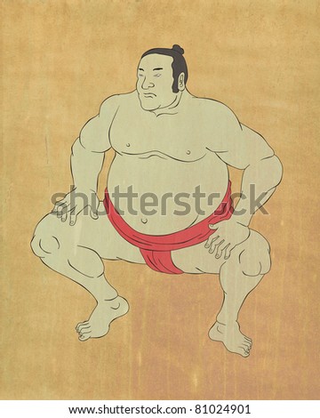 Japanese Sumo Cartoon