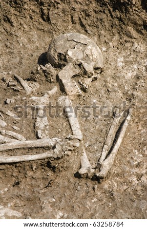 grave burial skeleton human bones