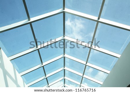 Plastic ceiling with the Blue Sky