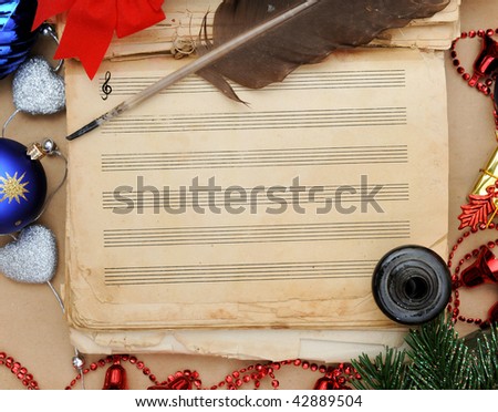 Old music book ready for christmas song