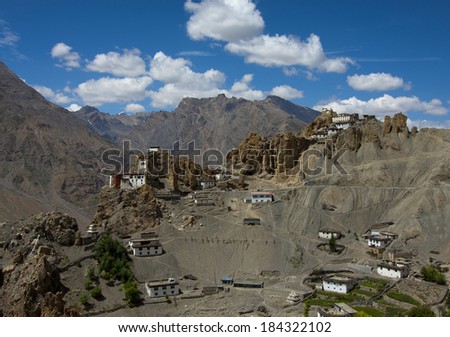 mountainous country himalayas, india, village, monastery, travel,