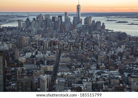 New York, Manhattan, USA, Architecture, houses, bird\'s-eye view