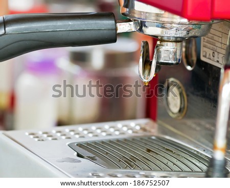 Coffee machine with black color coffee drop
