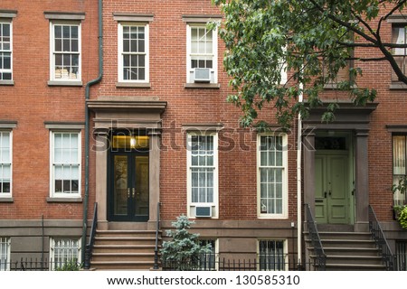 Old Greenwich Village apartment buildings in New York City