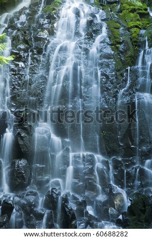 Waterfalls on the slopes of Mount Hood in Oregon