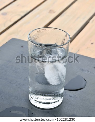 Fresh cool water on table