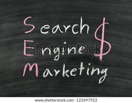 SEM,search engine marketing written on blackboard
