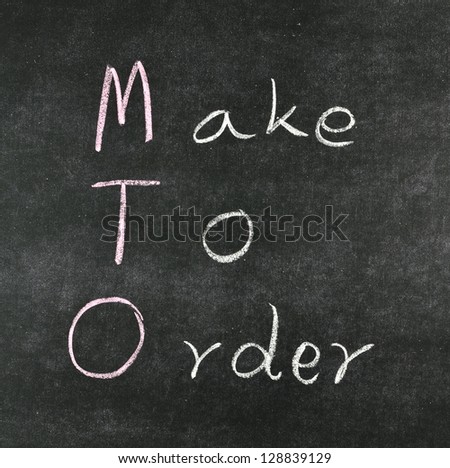 make to order written on blackboard