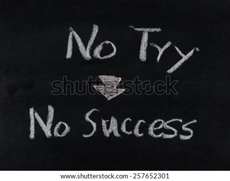 no try no success text on blackboard