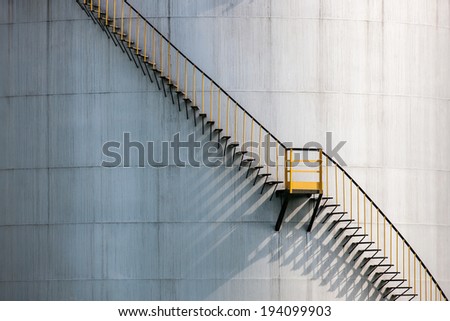 Iron stairs on Sisak oil refinery, the largest oil refinery in Croatia.