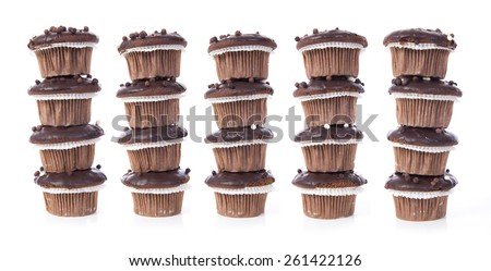 Chocolate muffin. Group of chocolate muffin.