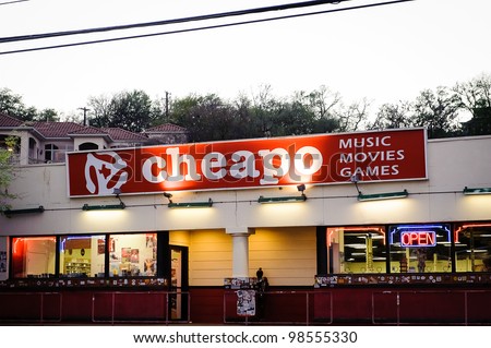 AUSTIN - MARCH 26: An exterior view of Cheapos Record Store is shown on March 26, 2012 in Austin, Texas.