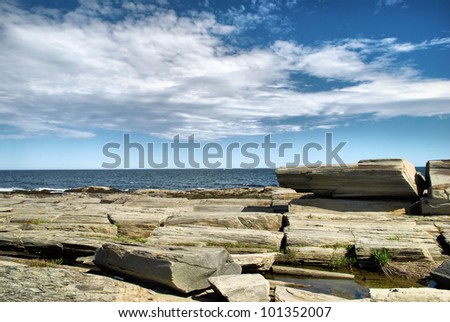 Rocks along the New England coast in Maine / Stacked by Time