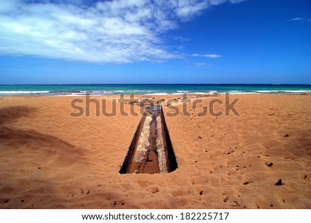 Beach at San Juan, PR / Line in the Sand