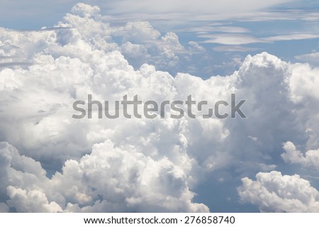 Big cloudy on the sky - Top bird eye view