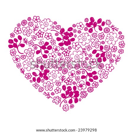 Love Heart Flowers. stock vector : Flower heart