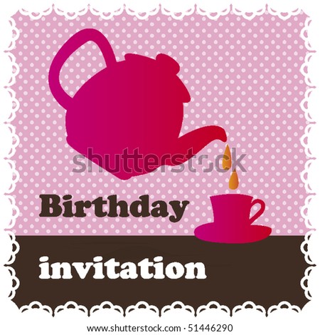 stock vector : Birthday high tea invitation card design