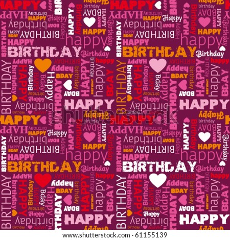 stock vector : Happy birthday wishes card background pa