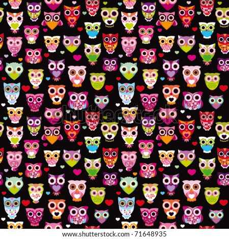 Cute Wallpaper Backgrounds on Seamless Cute Colourfull Owl Kids Pattern Background In Vector   Stock