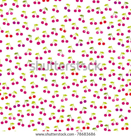 stock vector Seamless rockabilly cherry illustration pattern background in