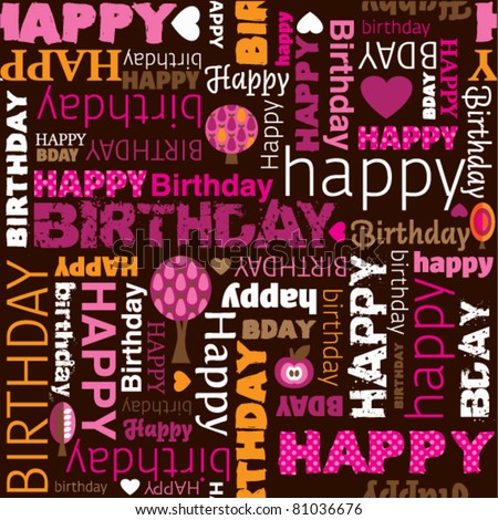 Birthday Vector Free on Stock Vector   Happy Birthday Wishes Card Background Pattern In Vector