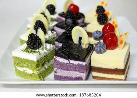 assorted mini cake