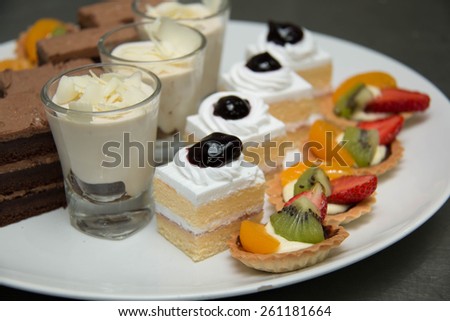 A Collection of delicious  assorted mini  dessert