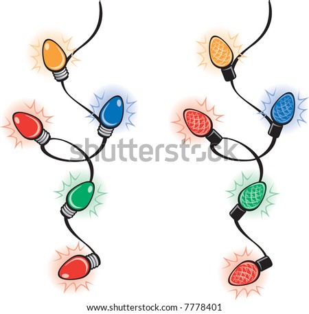  Fashioned Christmas Ornaments on Christmas Lights  Old Fashioned And Led Type  Stock Vector 7778401