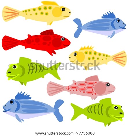 Colorful Fish Cartoon