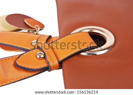 Women brown leather bag belt 3
