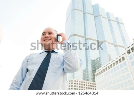 a businessman making a business phone call