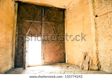 vintage castle entrance door