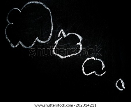abstract mind symbols on a blackboard with chalk