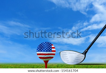 Tee off golf ball United States of America