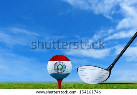 Tee off golf ball Paraguay