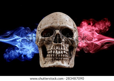 Skull and smoke