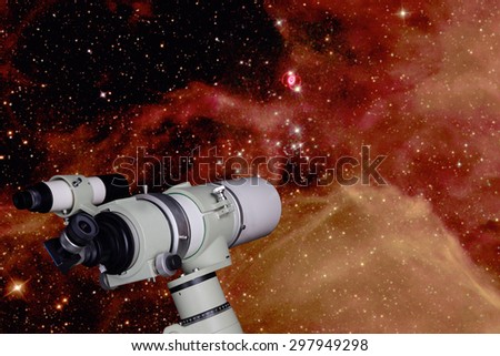 Telescope watching the star. Elements of this image furnished by NASA.