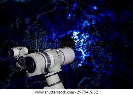 Telescope watching the star. Elements of this image furnished by NASA.