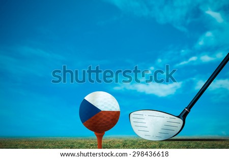 Golf ball CZECH vintage color.