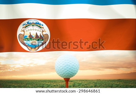 Golf ball Costa Rica vintage color.