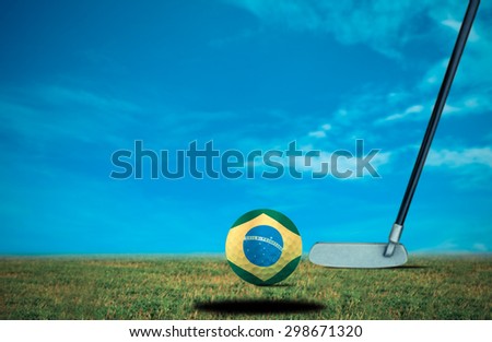 Golf ball Brazil vintage color.