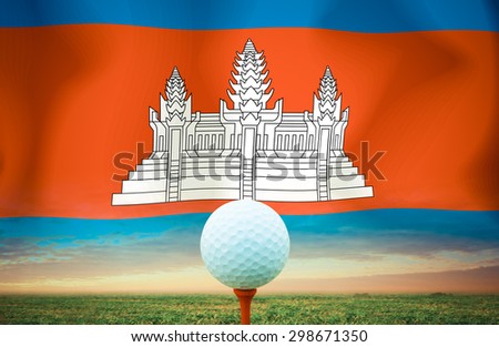 Golf ball Cambodia vintage color.