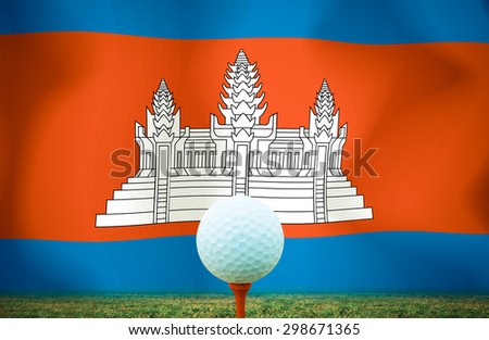 Golf ball Cambodia vintage color.