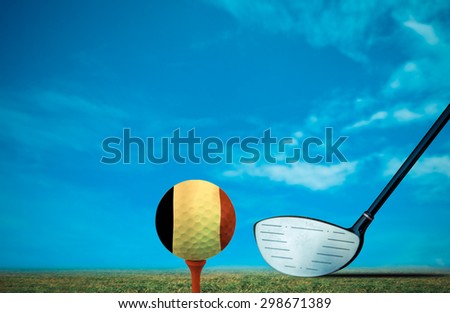 Golf ball Belgium vintage color.